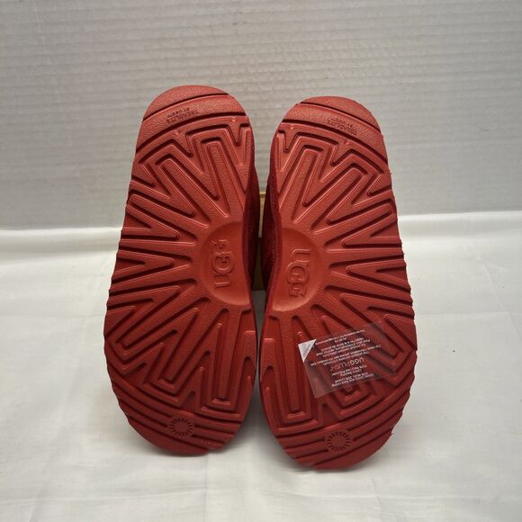 UGG Authentic Neumel II Boot Red Suede Plush Interior Size 3 BIG Girls NEW - Picture 5 of 8